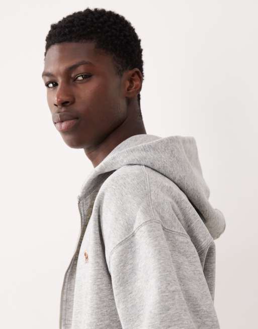 Abercrombie & Fitch essential zip hoodie in grey , 4 of 5