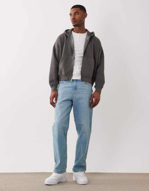 Abercrombie & Fitch essential zip through hoodie in charcoal, 2 of 5