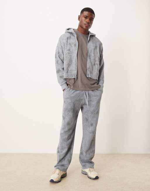 Abercrombie & Fitch - Essentials - Blå cropped hættetrøje med lynlås og camouflage, 2 af 5
