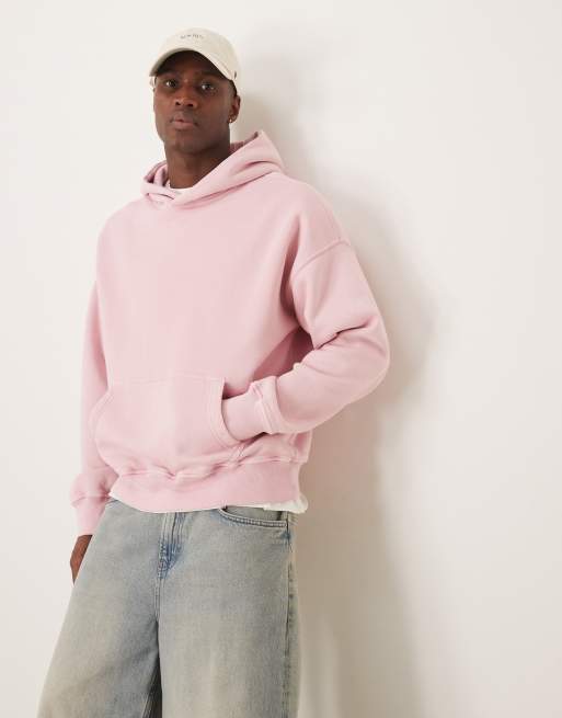 Abercrombie & Fitch - Essentials - Felpa con cappuccio rosa slavato
