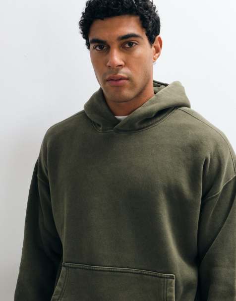 Abercrombie & Fitch - Essentials - Hoodie in groen met wassing - view 1