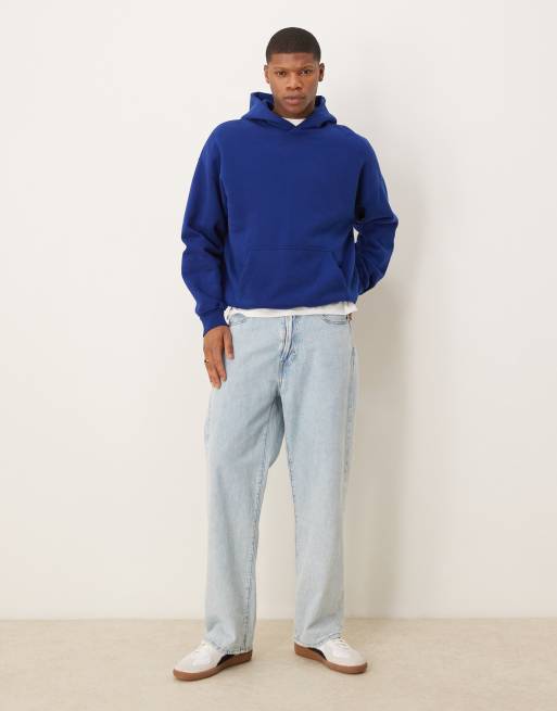 Abercrombie & Fitch essentials hoodie in washed blue