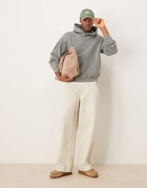 Abercrombie & Fitch essentials hoodie in washed gray