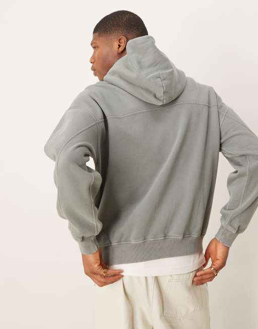 Abercrombie & Fitch essentials hoodie in washed gray