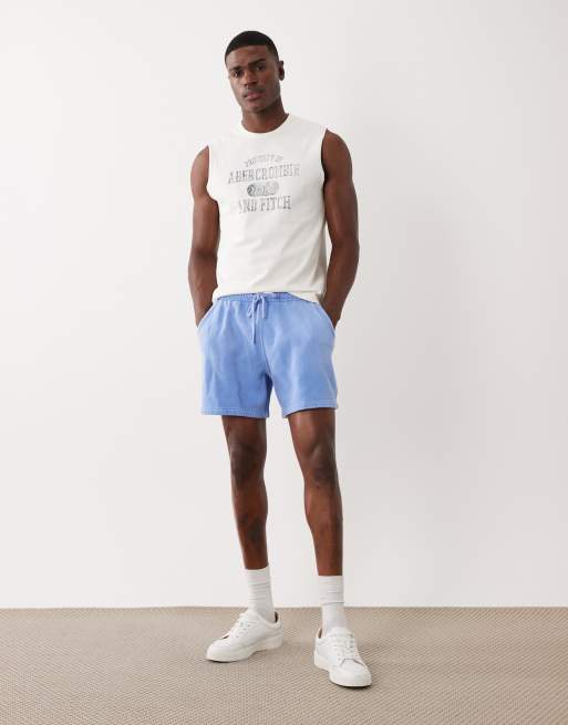 Abercrombie & Fitch - Essentials - Jersey short in lichtblauw, 2 van 5