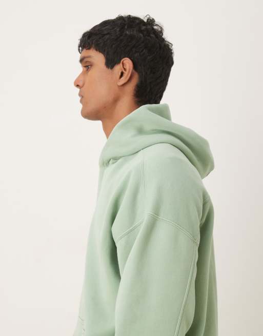 Abercrombie & Fitch - Essentials - Lysegrøn hættetrøje med lomme fortil, 4 af 5