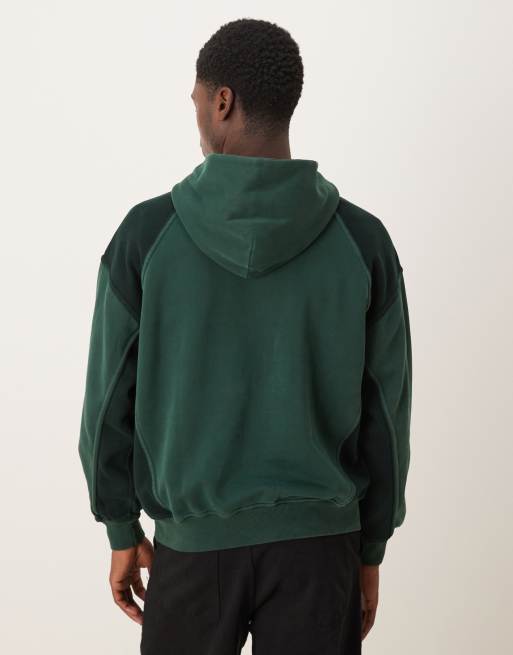 Abercrombie & Fitch - Essentials - Mørkegrøn hættetrøje med lomme fortil, 3 af 5