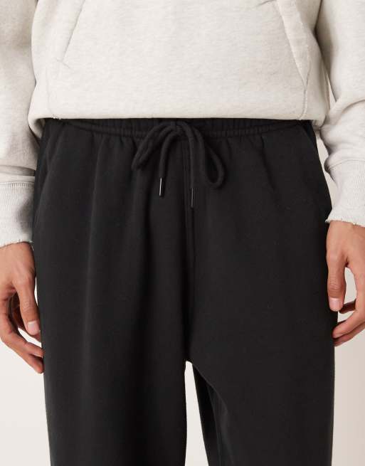 Abercrombie & Fitch - Essentials - Sorte posede joggingbukser med indsnøring i taljen, 5 af 5