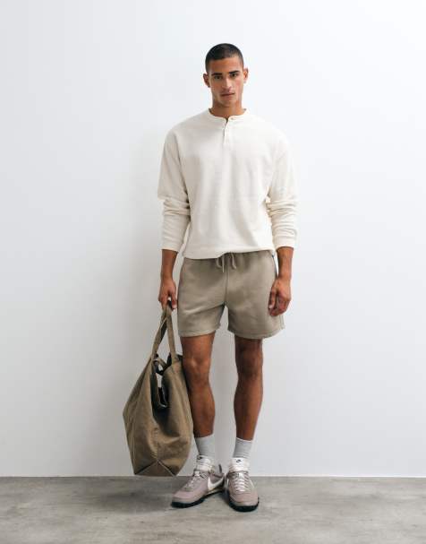 Abercrombie & Fitch essentielle jerseyshorts i vasket brun - view 1