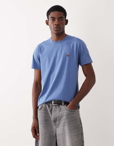 Abercrombie & Fitch – Everyday Essential – Blå vardagst-shirt med ikonlogga - view 1