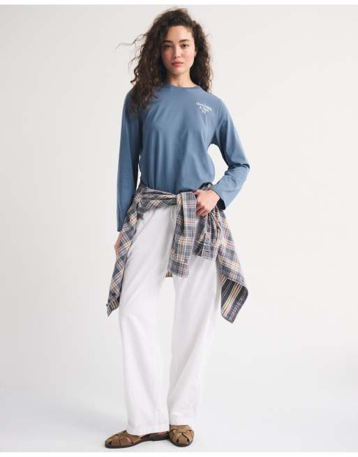 Abercrombie & Fitch Everyday logo easy tee in blue, 2 of 7