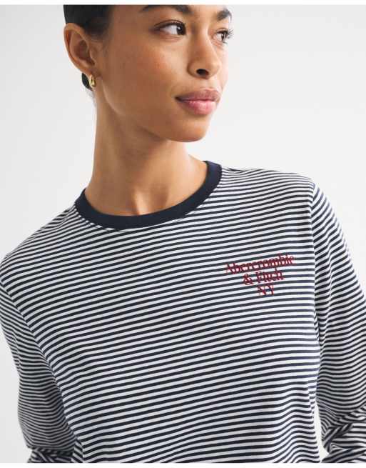 Abercrombie & Fitch Everyday logo tee in black stripe, 3 of 6