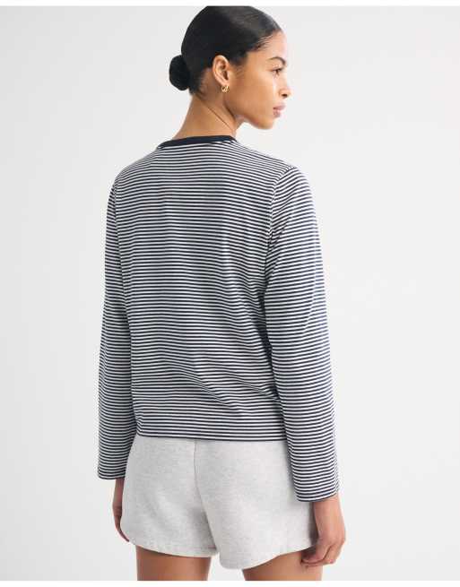 Abercrombie & Fitch Everyday logo tee in black stripe, 5 of 6