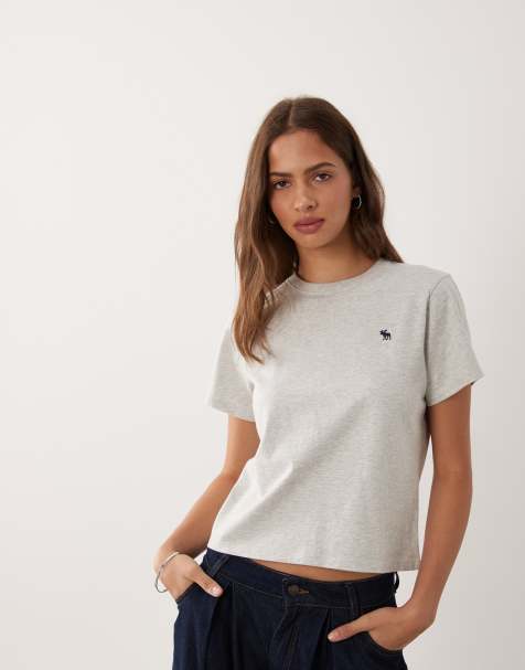 Abercrombie & Fitch - Everyday - T-shirt avec logo emblématique - Gris chiné - view 1