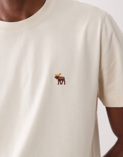 Abercrombie & Fitch - Everyday - T-shirt beige con logo, 5 di 5