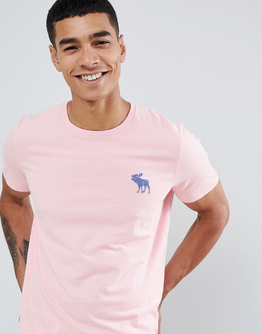 Abercrombie & Fitch exploded pop icon logo t-shirt in pink