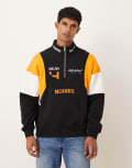 [Abercrombie & Fitch] Abercrombie & Fitch F1 back graphic quarter zip sweatshirt in black 2XL BLACK