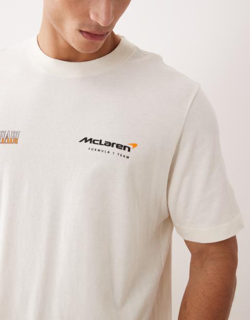 Abercrombie & Fitch f1 back graphic t-shirt in white, 5 of 5