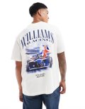 Abercrombie & Fitch F1 Silverstone Williams back print t-shirt in white