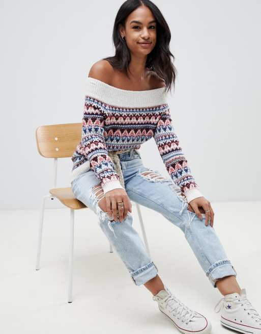 Off the shoulder sweater on sale abercrombie