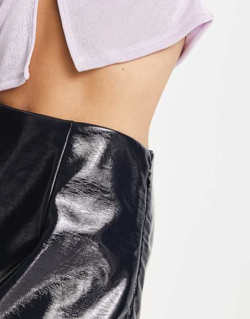 Faux leather 2025 mini skirt abercrombie