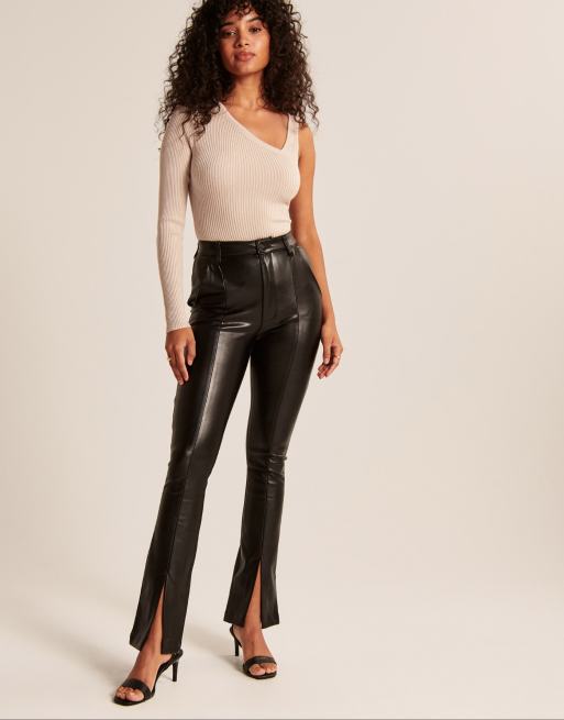 I'm a size XL and did a faux leather pants haul from Abercrombie - my  boyfriend rated each look