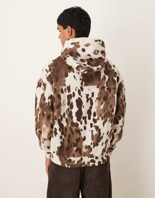 Abercrombie & Fitch - Felpa basic con cappuccio, stampa pezzata e tasca sul davanti, 3 di 5