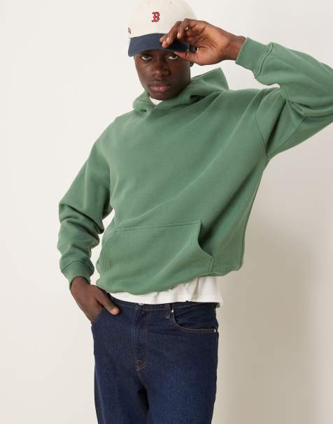 Abercrombie & Fitch - Felpa con cappuccio basic corta verde - view 1
