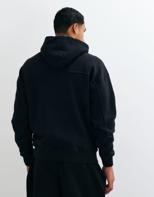 Abercrombie & Fitch felpa con cappuccio icon logo nera, 5 di 9