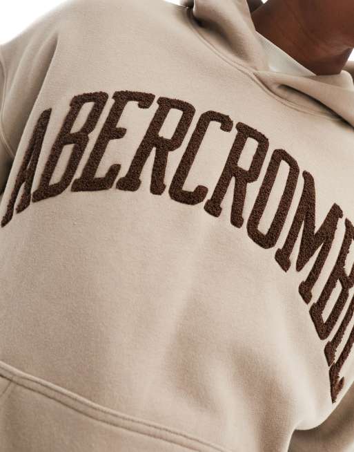 Abercrombie Fitch Felpa con cappuccio oversize color cuoio con