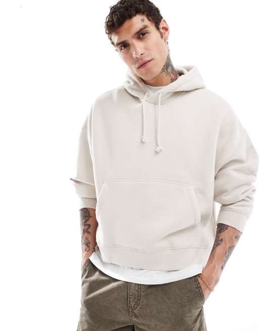 Abercrombie & Fitch - Felpa con cappuccio vintage beige