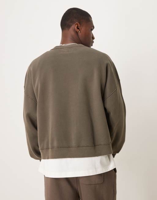 Abercrombie & Fitch - Felpa girocollo corta marrone , 2 di 4