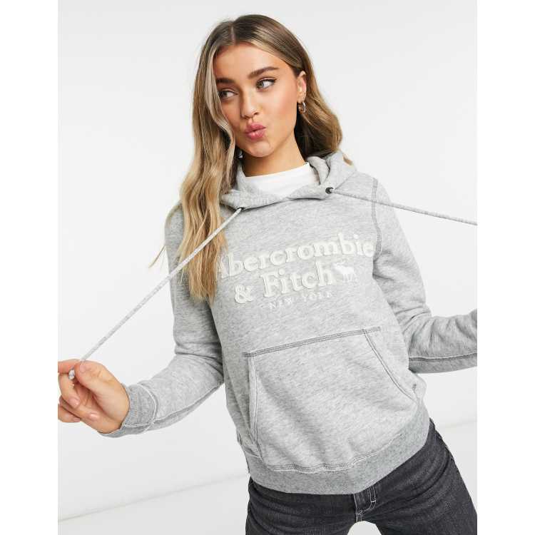 Abercrombie Fitch Felpa grigia con logo heritage e cappuccio ASOS
