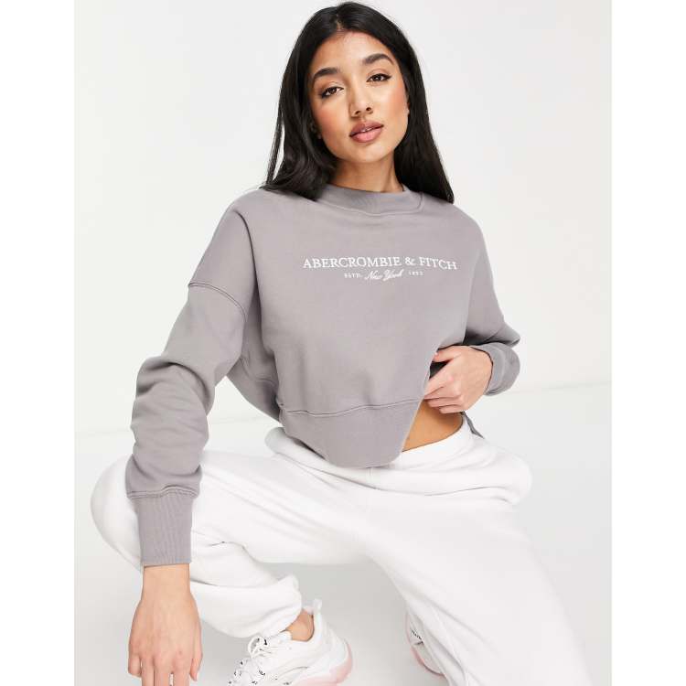 Abercrombie Fitch Felpa grigia con logo ASOS