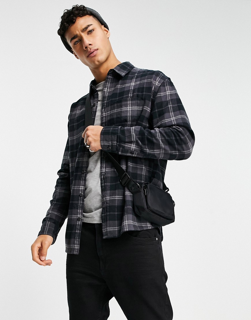 Abercrombie & Fitch Flannel Check Relaxed Fit Shirt In Cream-brown