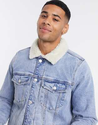 abercrombie denim sherpa jacket