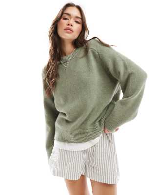 Abercrombie & Fitch - Flauschiger Pullover in Grün