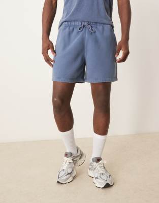 Abercrombie & Fitch Fleece Drawstring Shorts In Blue
