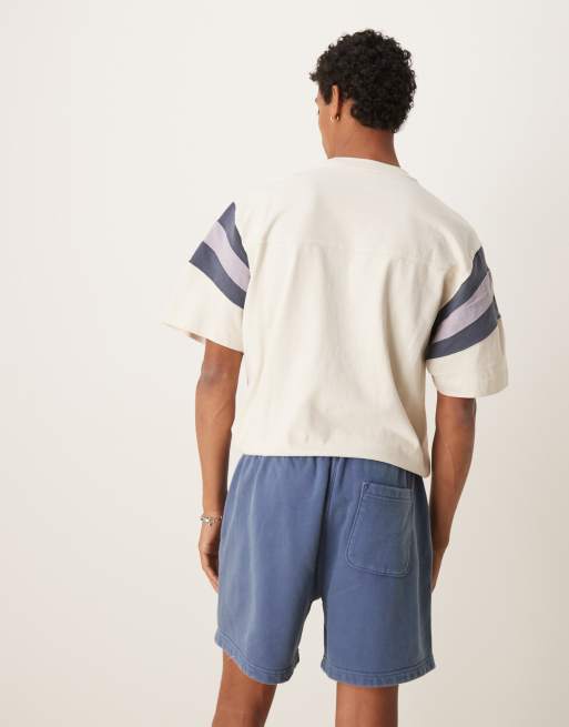 Abercrombie & Fitch fleece drawstring shorts in vintage indigo, 4 of 5