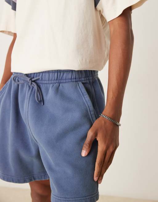 Abercrombie & Fitch fleece drawstring shorts in vintage indigo, 5 of 5