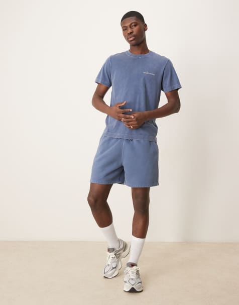 Abercrombie & Fitch – Fleece-Shorts in Blau mit Tunnelzug - view 1