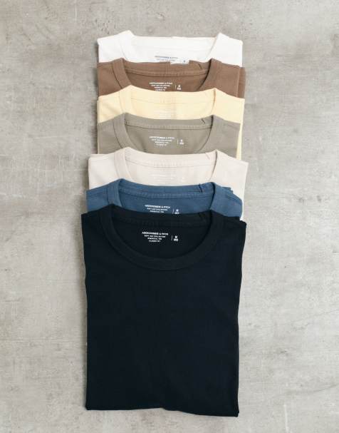 Abercrombie & Fitch – Flerfärgade t-shirts med klassisk ikonlogga, 7 -pack - view 1