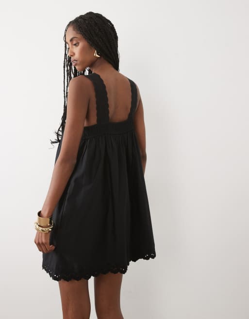 Abercrombie & Fitch – Fließendes Minikleid in Schwarz mit eckigem Ausschnitt, 4 von 4