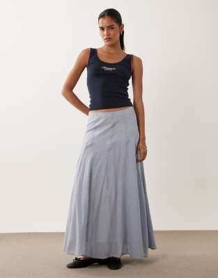 Abercrombie & Fitch Flowy Midaxi Skirt In Blue