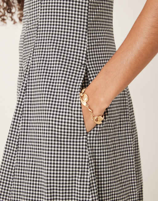 Abercrombie & Fitch flowy midi dress in black gingham