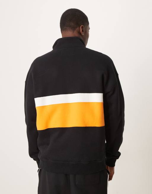 Abercrombie & Fitch Formula 1 Mclaren 1/4 zip collared sweatshirt in black, 4 of 4