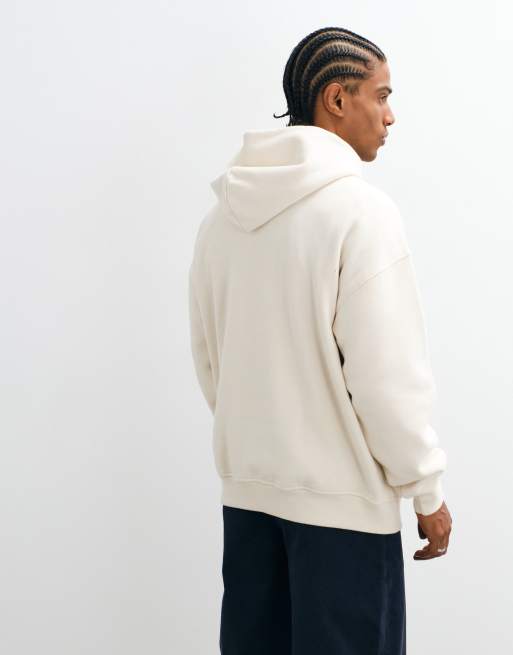Abercrombie & Fitch front graphic hoodie in cream, 5 of 5