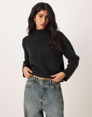 Abercrombie & Fitch Funnel Neck Sweater In Black