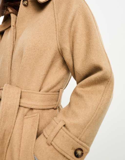 Camel coat 2025 funnel neck