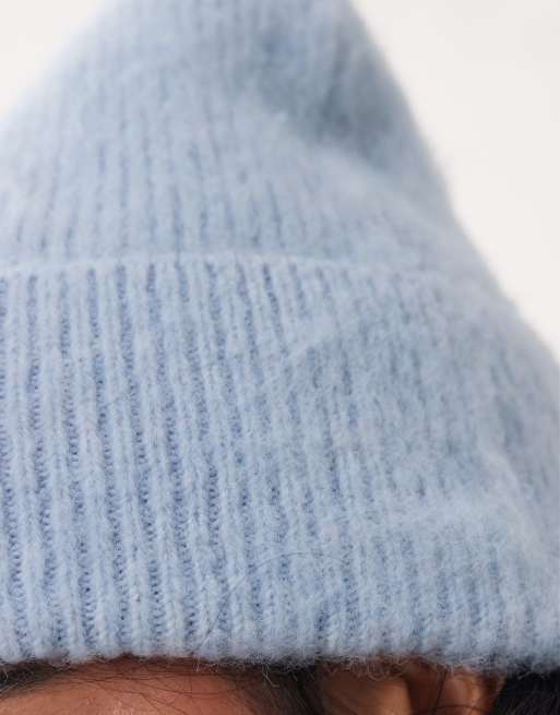 Abercrombie & Fitch fuzzy beanie in light blue, 2 of 3